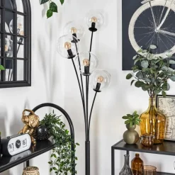 hofstein Lampadaire - Verre 15 cm Gastor Clair, 5 lumières