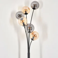 hofstein Lampadaire - Verre 15 cm Gastor Ambre, Fumé, 6 lumières