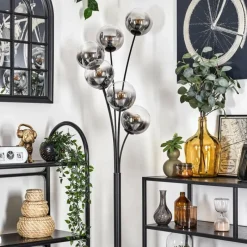 hofstein Lampadaire - Verre 15 cm Gastor Clair, Fumé, 6 lumières