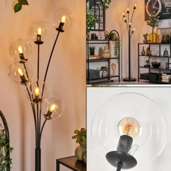 hofstein Lampadaire - Verre 15 cm Gastor Clair, 6 lumières