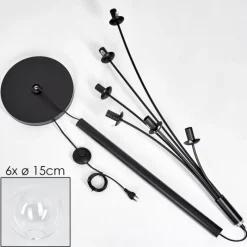 hofstein Lampadaire - Verre 15 cm Gastor Clair, 6 lumières