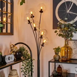 hofstein Lampadaire - Verre 15 cm Gastor Clair, 6 lumières