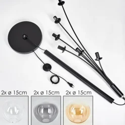 hofstein Lampadaire - Verre 15 cm Gastor Ambre, Clair, Fumé, 6 lumières