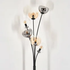 hofstein Lampadaire - Verre 15 cm Gastor Ambre, Clair, Fumé, 6 lumières