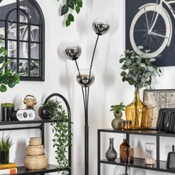 hofstein Lampadaire - Verre 15 cm Gastor Clair, Fumé, 3 lumières