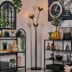 hofstein Lampadaire - Verre 15 cm Gastor Clair, Fumé, 3 lumières