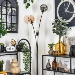 hofstein Lampadaire - Verre 15 cm Gastor Ambre, Clair, Fumé, 3 lumières