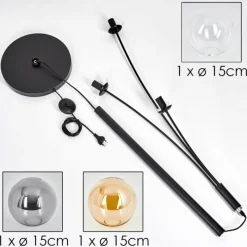 hofstein Lampadaire - Verre 15 cm Gastor Ambre, Clair, Fumé, 3 lumières