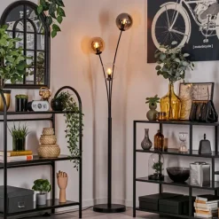 hofstein Lampadaire - Verre 15 cm Gastor Ambre, Clair, Fumé, 3 lumières