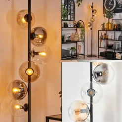 hofstein Lampadaire - Verre 15 cm Gastor Ambre, Clair, Fumé, 6 lumières