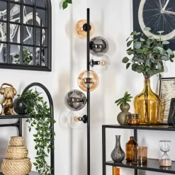 hofstein Lampadaire - Verre 15 cm Gastor Ambre, Clair, Fumé, 6 lumières