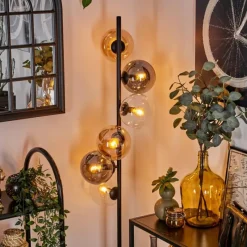 hofstein Lampadaire - Verre 15 cm Gastor Ambre, Clair, Fumé, 6 lumières