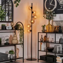 hofstein Lampadaire - Verre 15 cm Gastor Ambre, Clair, 6 lumières