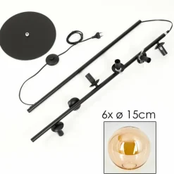 hofstein Lampadaire - Verre 15 cm Gastor Ambre, 6 lumières