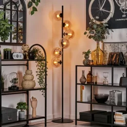 hofstein Lampadaire - Verre 15 cm Gastor Ambre, 6 lumières