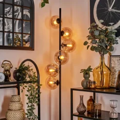 hofstein Lampadaire - Verre 15 cm Gastor Ambre, 6 lumières