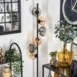 hofstein Lampadaire - Verre 15 cm Gastor Ambre, Clair, Fumé, 6 lumières