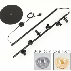 hofstein Lampadaire - Verre 15 cm Gastor Ambre, Clair, Fumé, 6 lumières