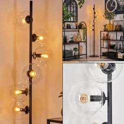 hofstein Lampadaire - Verre 15 cm Gastor Clair, 6 lumières