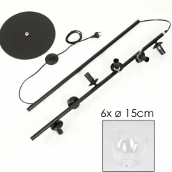 hofstein Lampadaire - Verre 15 cm Gastor Clair, 6 lumières