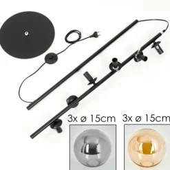 Suspension Verre Fumé-hofstein Lampadaire - Verre 15 cm Gastor Ambre, Fumé, 6 lumières