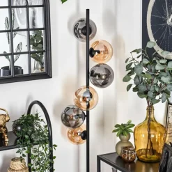 Suspension Verre Fumé-hofstein Lampadaire - Verre 15 cm Gastor Ambre, Fumé, 6 lumières