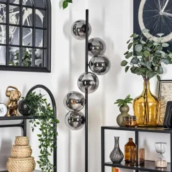 hofstein Lampadaire - Verre 15 cm Gastor Fumé, 6 lumières