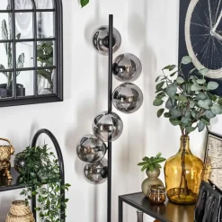 hofstein Lampadaire - Verre 15 cm Gastor Fumé, 6 lumières