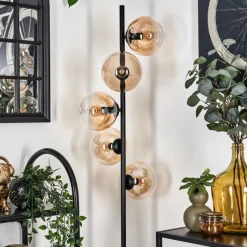 hofstein Lampadaire - Verre 15 cm Gastor Ambre, Clair, 5 lumières
