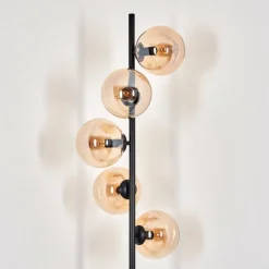 hofstein Lampadaire - Verre 15 cm Gastor Ambre, 5 lumières