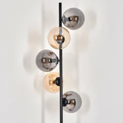 hofstein Lampadaire - Verre 15 cm Gastor Ambre, Fumé, 5 lumières