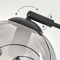 hofstein Lampadaire - Verre 15 cm Gastor Clair, Fumé, 5 lumières