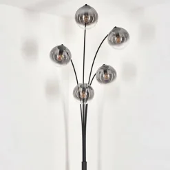 hofstein Lampadaire - Verre 15 cm Gastor Clair, Fumé, 5 lumières