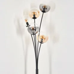 hofstein Lampadaire - Verre 15 cm Gastor Ambre, Clair, Fumé, 5 lumières