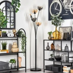 hofstein Lampadaire - Verre 15 cm Gastor Ambre, Clair, Fumé, 5 lumières