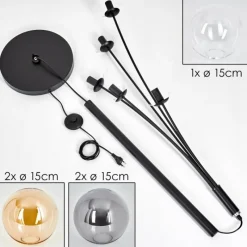 Suspension Verre Fumé-hofstein Lampadaire - Verre 15 cm Gastor Ambre, Clair, Fumé, 5 lumières