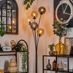 Suspension Verre Fumé-hofstein Lampadaire - Verre 15 cm Gastor Ambre, Clair, Fumé, 5 lumières