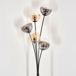 hofstein Lampadaire - Verre 15 cm Gastor Ambre, Clair, Fumé, 5 lumières
