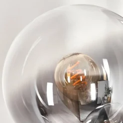 hofstein Lampadaire - Verre 15 cm Gastor Clair, Fumé, 5 lumières