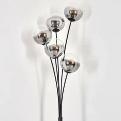 hofstein Lampadaire - Verre 15 cm Gastor Clair, Fumé, 5 lumières