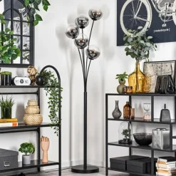 hofstein Lampadaire - Verre 15 cm Gastor Clair, Fumé, 5 lumières