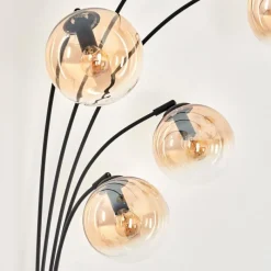 hofstein Lampadaire - Verre 15 cm Gastor Ambre, Clair, 5 lumières