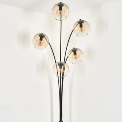 hofstein Lampadaire - Verre 15 cm Koyoto Ambre, Clair, 5 lumières