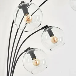 hofstein Lampadaire - Verre 15 cm Koyoto Clair, 5 lumières