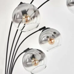 hofstein Lampadaire - Verre 15 cm Koyoto Clair, Fumé, 5 lumières