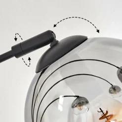 hofstein Lampadaire - Verre 15 cm Koyoto Clair, Fumé, 5 lumières