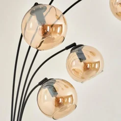 hofstein Lampadaire - Verre 15 cm Koyoto Ambre, 5 lumières