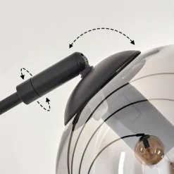 hofstein Lampadaire - Verre 15 cm Koyoto Ambre, Clair, Fumé, 5 lumières