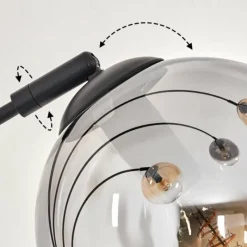 hofstein Lampadaire - Verre 15 cm Koyoto Ambre, Clair, Fumé, 5 lumières