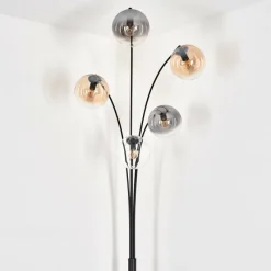 hofstein Lampadaire - Verre 15 cm Koyoto Ambre, Clair, Fumé, 5 lumières